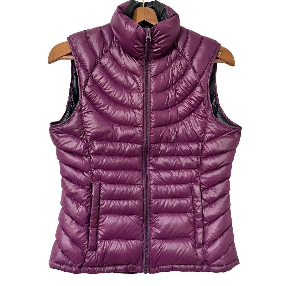 Bernardo Women’s Packable Down Puffer Vest Size S Purple Full Zip Lightweight